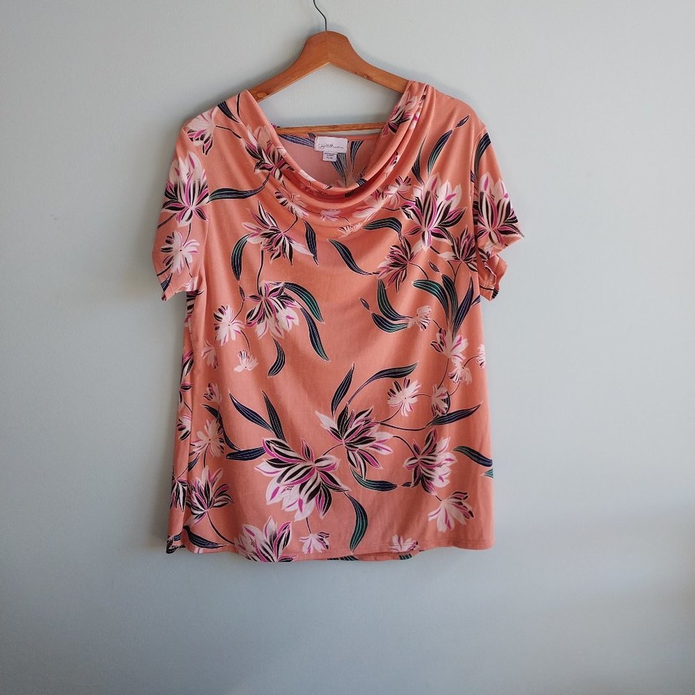 JACLYN Smith Collection Floral Top Blouse